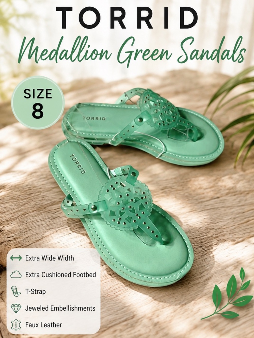 Medallion Green Sandles